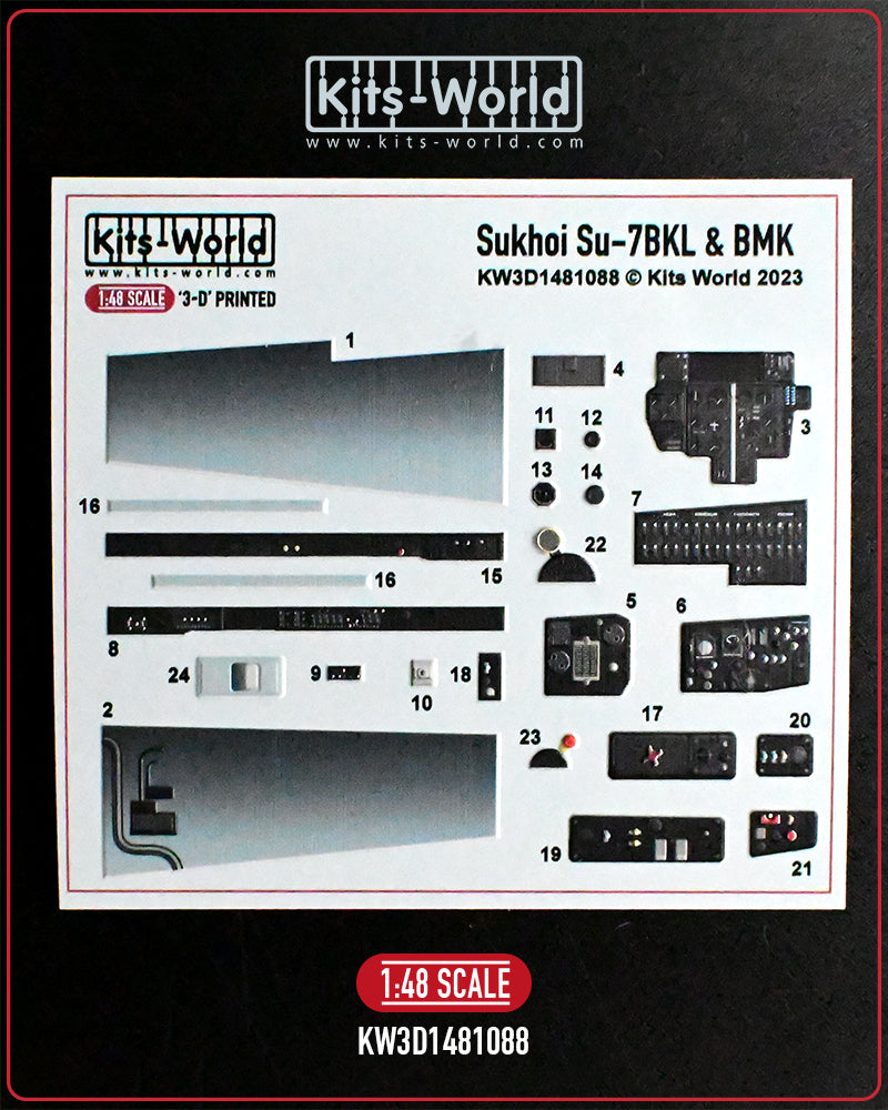 Kits-World KW3D1481088 1:48 Sukhoi Su-7BMK/Su-7BKL Cockpit - 3D cockpit decals