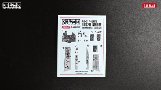 Kits-World KW3D1481089 1:48 Mikoyan MiG-21PF 3D-Printed cockpit interior