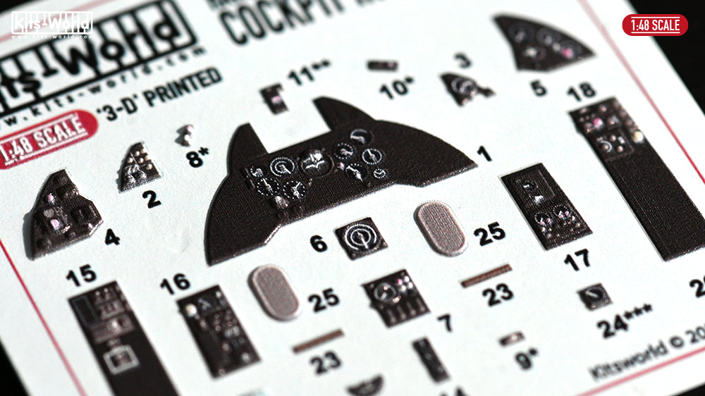 Kits-World KW3D1481090 1:48 Hawker Hunter FGA.9/FR.10/GA.11 3D-Printed cockpit interior