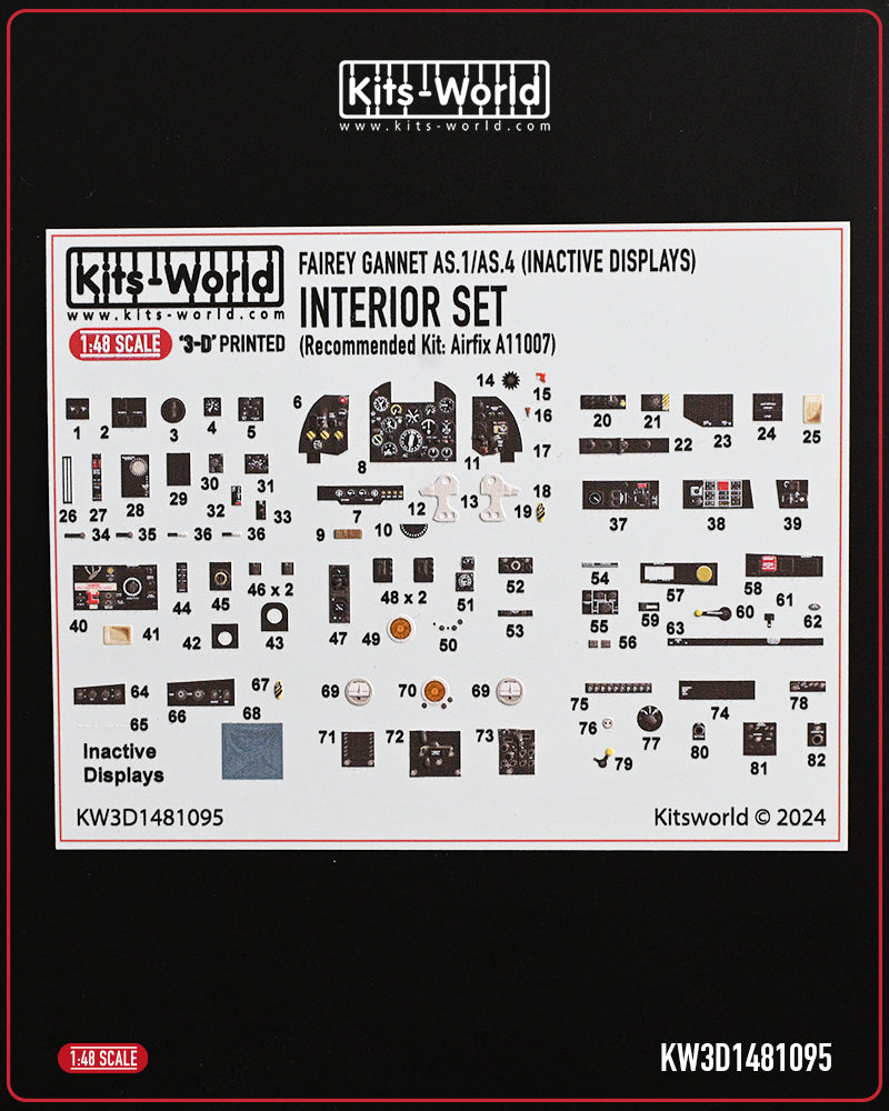 Kits-World KW3D1481095 1:48 Fairey Gannet AS.1/AS.4 (Inactive Display) cockpit interior