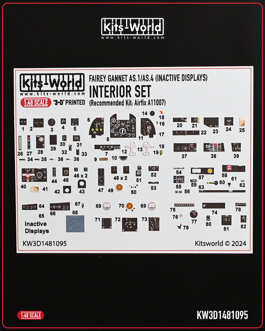 Kits-World KW3D1481095 1:48 Fairey Gannet AS.1/AS.4 (Inactive Display) cockpit interior