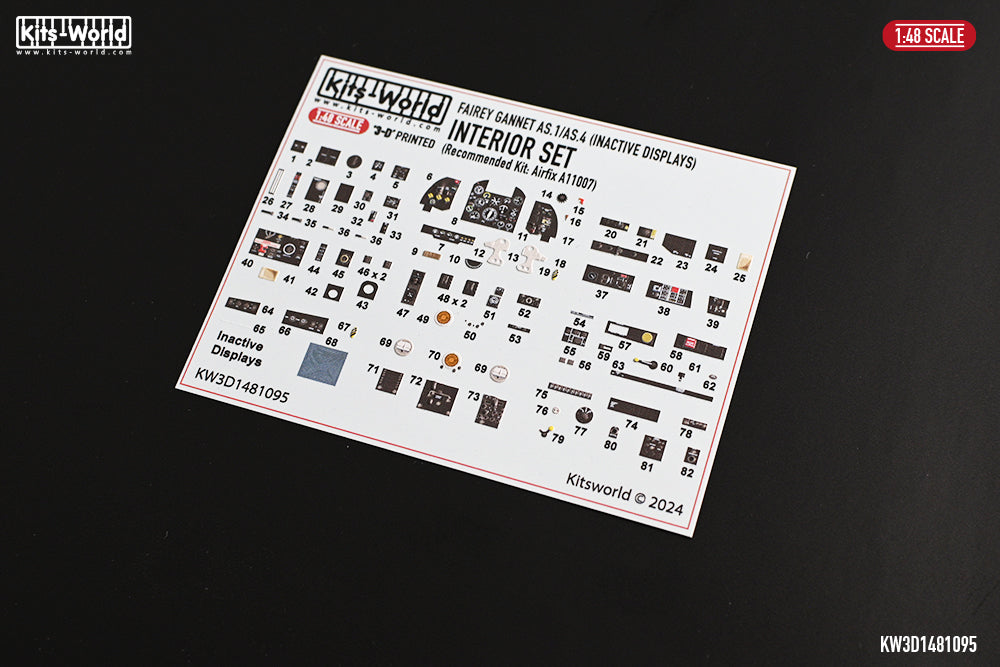 Kits-World KW3D1481095 1:48 Fairey Gannet AS.1/AS.4 (Inactive Display) cockpit interior