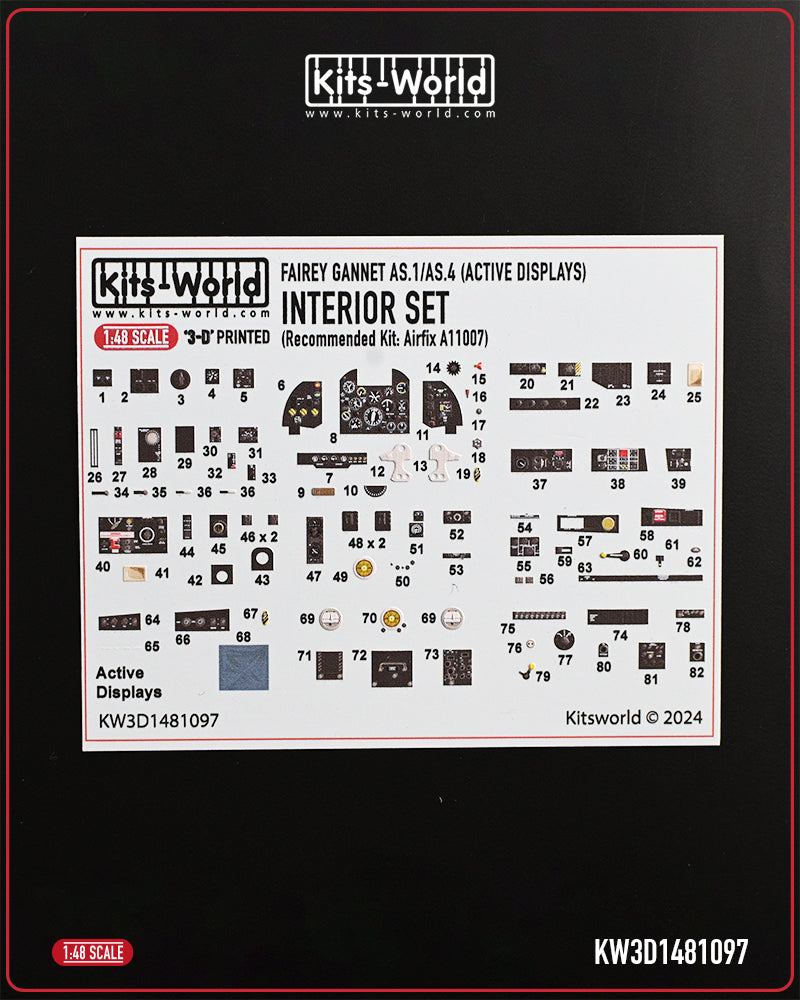 Kits-World KW3D1481097 1:48 Fairey Gannet AS.1/AS.4 (Active Display) cockpit interior