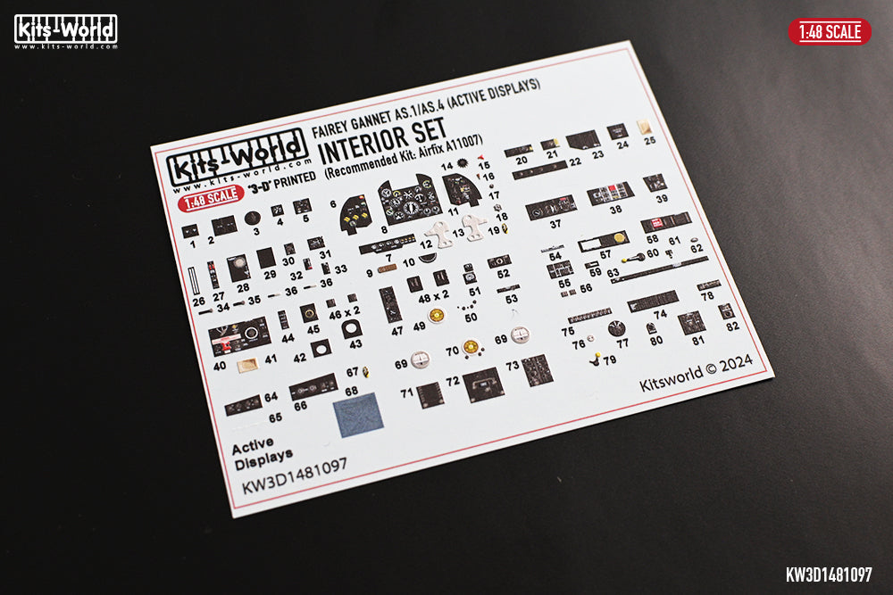 Kits-World KW3D1481097 1:48 Fairey Gannet AS.1/AS.4 (Active Display) cockpit interior