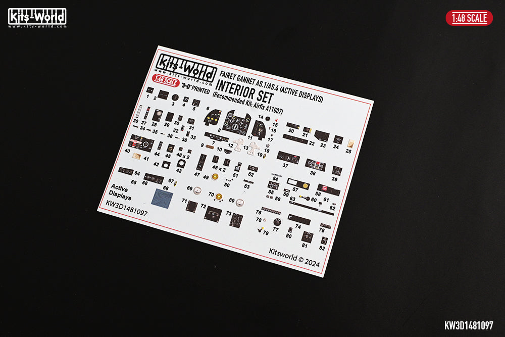 Kits-World KW3D1481097 1:48 Fairey Gannet AS.1/AS.4 (Active Display) cockpit interior