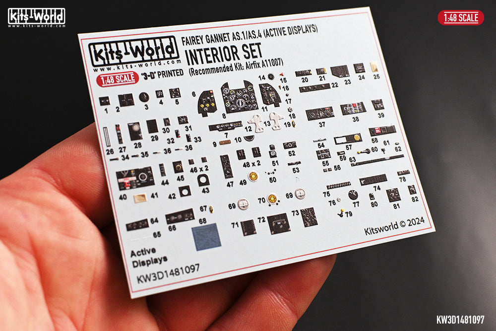 Kits-World KW3D1481097 1:48 Fairey Gannet AS.1/AS.4 (Active Display) cockpit interior