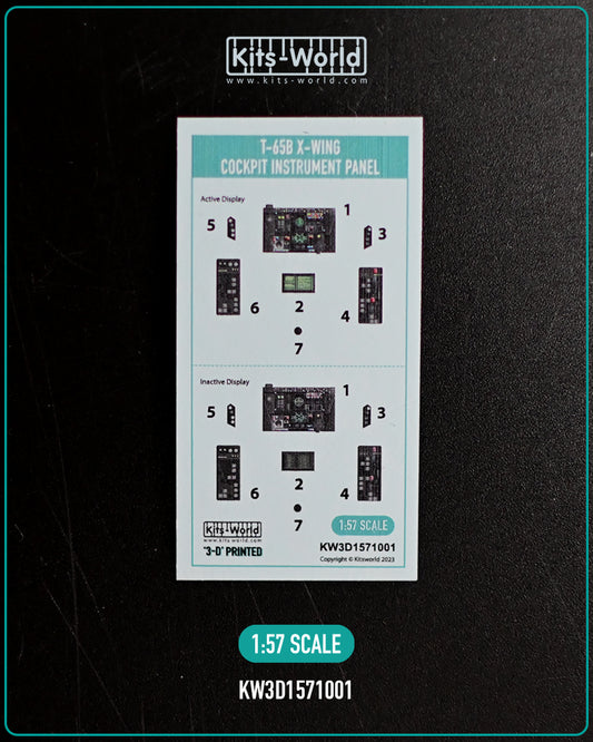 Kits-World KW3D1571001 1:57 X-Wing Fighter 3D-Printed cockpit instruments