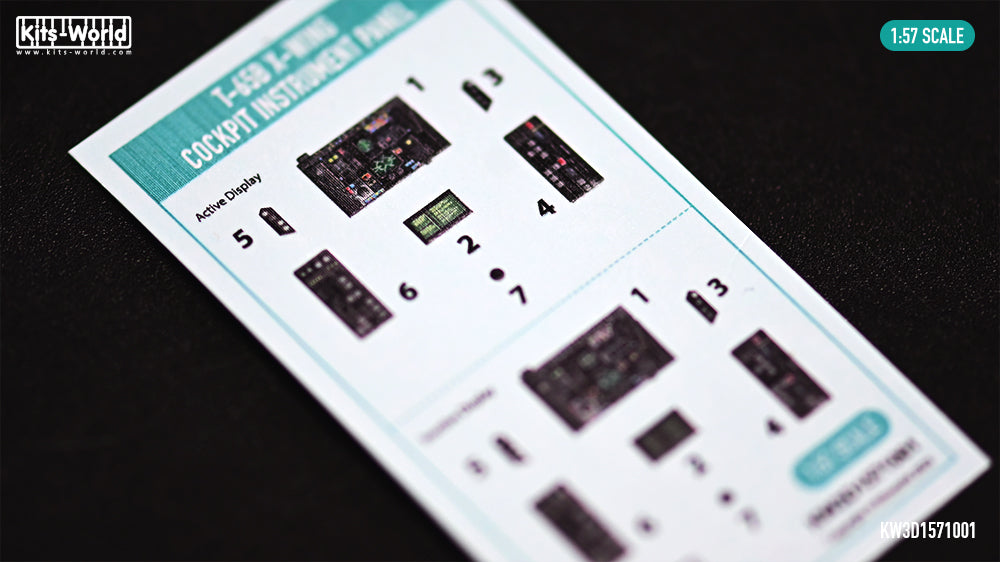Kits-World KW3D1571001 1:57 X-Wing Fighter 3D-Printed cockpit instruments
