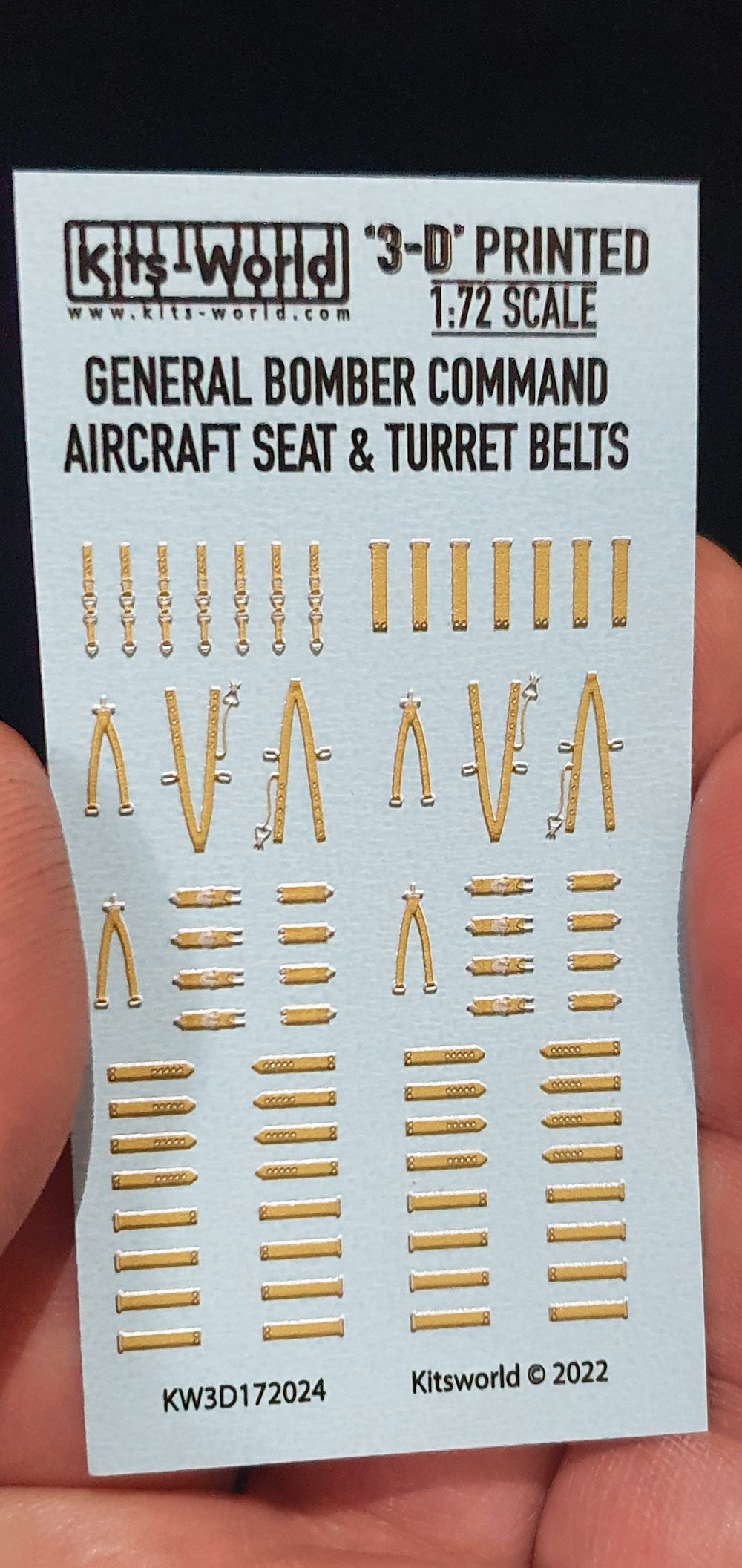 Kits-World 3D172024 1:72 Full Colour 3D Decals - General Bomber Command Aircraft Seat & Turret Seat Belt Set