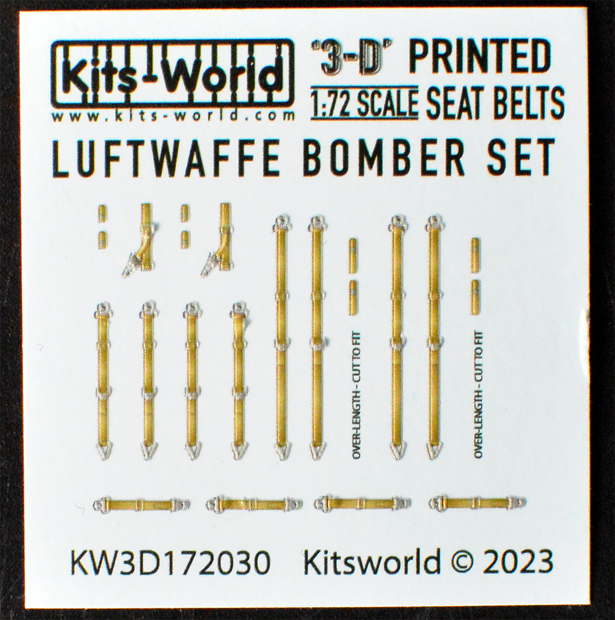 Kits-World 3D172030 1:72 Full Colour 3D Decals - WWII Luftwaffe Bomber Seat Belt Set