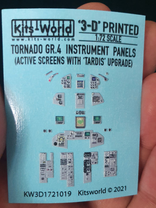 Kits-World 3D1721019 1:72 Full Colour 3D Decals - Panavia Tornado GR.4 (Active Screens with 'Tardis' Upgrade) Cockpit Instrument Panels