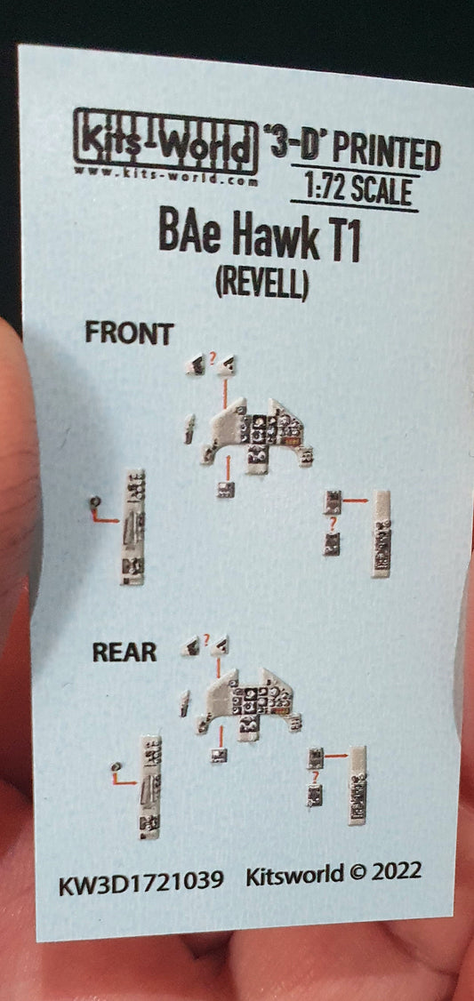Kits-World 3D1721039 1:72 Full Colour 3D Decals - Bae Hawk T1 Cockpit Instrument Panels