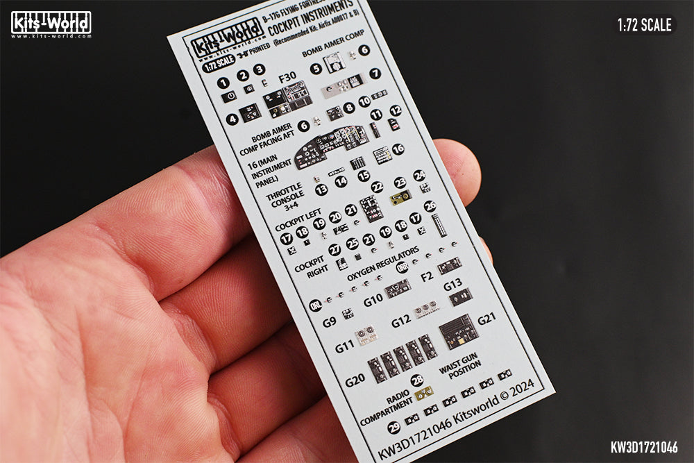 Kits-World KW3D1721046 1:72 B-17G Flying Fortress - Late Version - 3D Full colour Instrument Panels