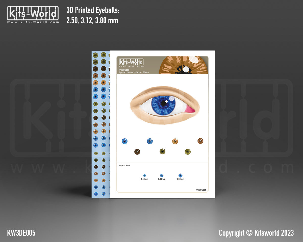 Kits-World 3DE005 Full Colour 3D Decals - 252 Human Eyeballs