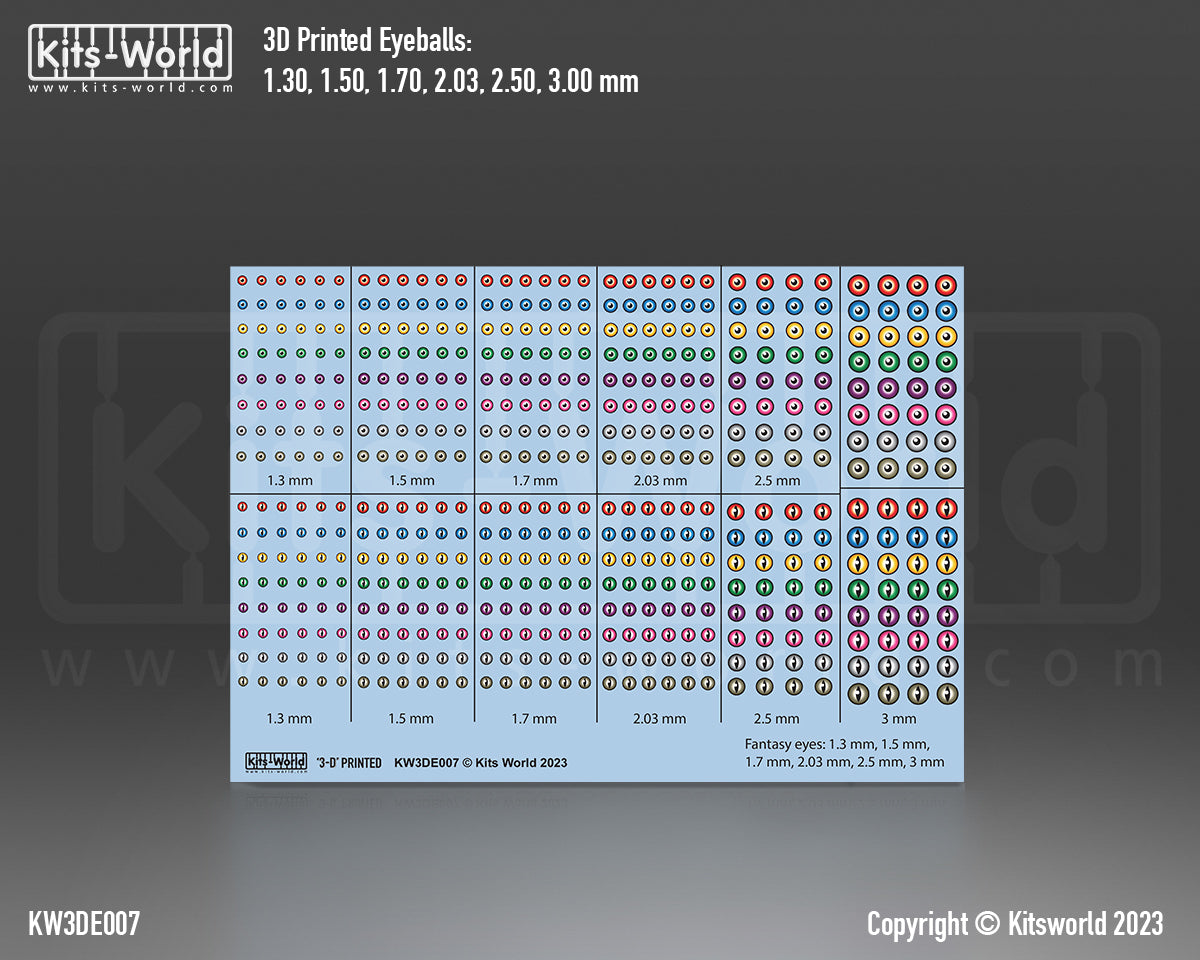 Kits-World 3DE007 Full Colour 3D Decals - 336 Fantasy Eyeballs
