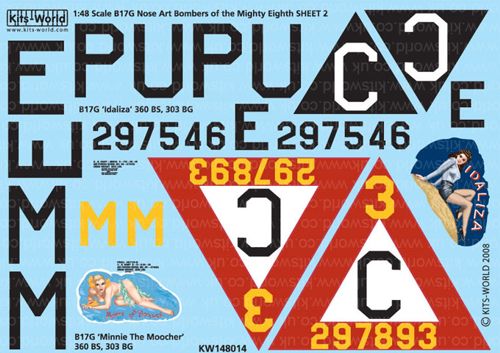 Kits-World KW148014 1:48 Boeing B-17G Flying Fortress 360th BS 303rd BG 8th AF Nose Art Part 2