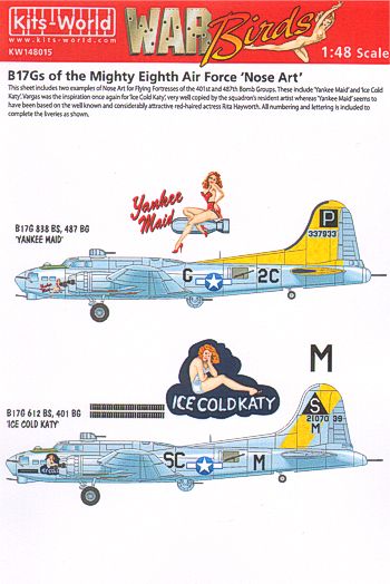 Kits-World KW148015 1:48 Boeing B-17G Flying Fortress 8th AF Nose Art Part 3