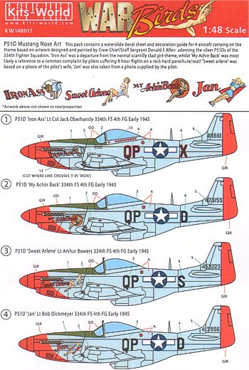 Kits-World KW148017 1:48 North-American P-51D Mustang 334th FS 4th FG Part 1