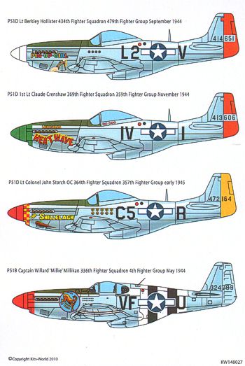 Kits-World KW148027 1:48 North-American P-51D Mustang General Numbering & Letters