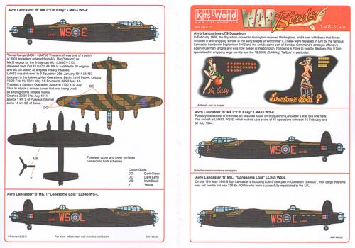 Kits-World KW148038 1:48 Avro Lancaster B.I/III