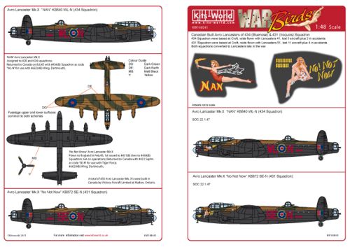 Kits-World KW148041 1:48 Avro Lancaster Mk.X