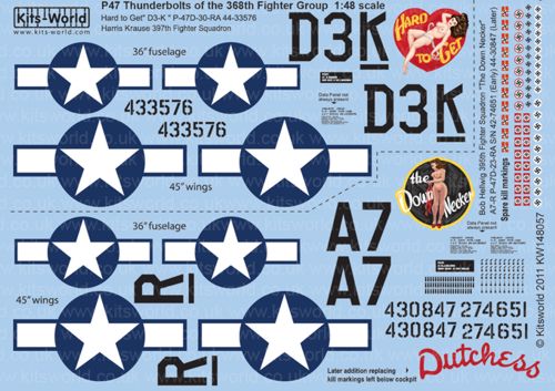 Kits-World KW148057 1:48 Republic P-47D Thunderbolt