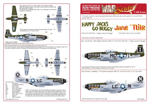 Kits-World KW148060 1:48 North-American P-51D 20th FG 77th & & 79th Fighter Squadron