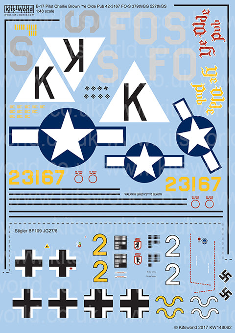 Kits-World KW148062 1:48 Boeing B-17F Flying Fortress