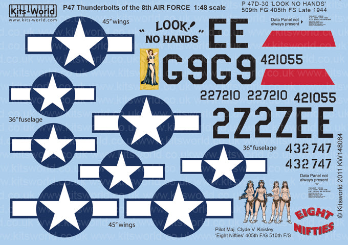 Kits-World KW148064 1:48 Republic P-47D Thunderbolt Eight Nifties
