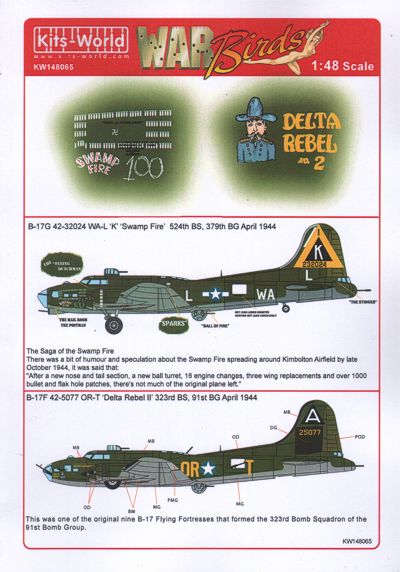 Kits-World KW148065 1:48 Boeing B-17G Flying Fortress