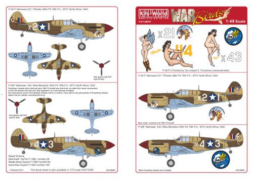 Kits-World KW148067 1:48 Curtiss P-40 Tomahawks