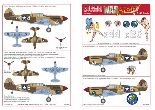 Kits-World KW148068 1:48 Curtiss P-40 Tomahawks