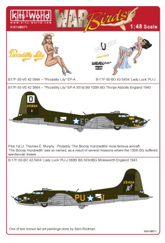 Kits-World KW148071 1:48 Boeing B-17F Flying Fortress