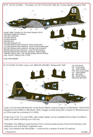 Kits-World KW148071 1:48 Boeing B-17F Flying Fortress