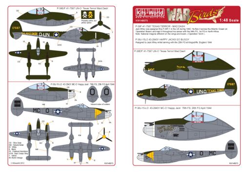 Kits-World KW148073 1:48 Lockheed P-38J Lightning
