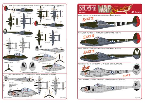 Kits-World KW148077 1:48 Lockheed P-38J Lightning