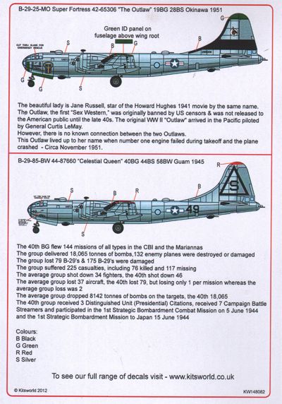 Kits-World KW148082 1:48 Boeing B-29A Super Fortress