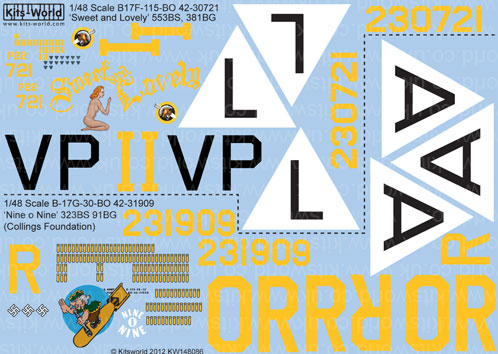 Kits-World KW148086 1:48 Boeing B-17F Flying Fortress