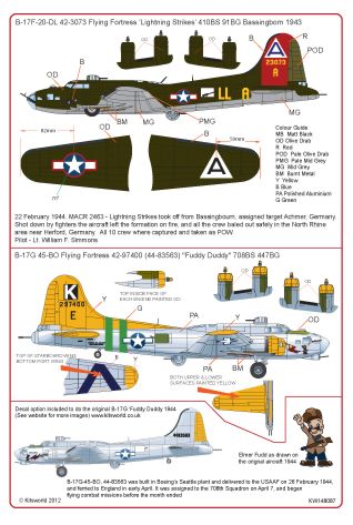 Kits-World KW148087 1:48 Boeing B-17 Flying Fortress