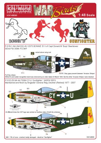 Kits-World KW148090 1:48 North-American P-51D Mustangs