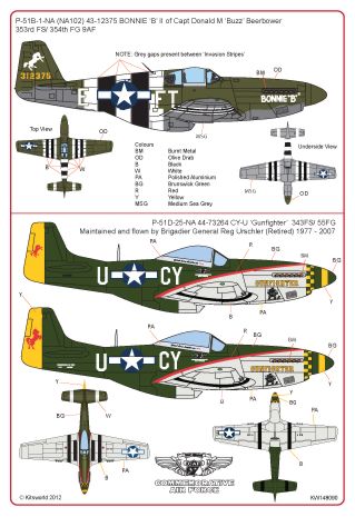Kits-World KW148090 1:48 North-American P-51D Mustangs