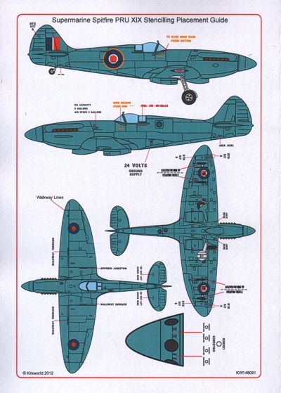 Kits-World KW148091 1:48 Supermarine Spitfire Mk.XIX