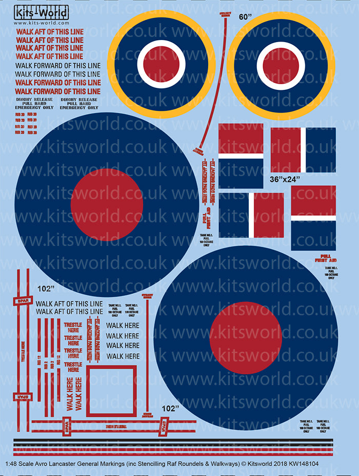 Kits-World KW148104 1:48 Avro Lancaster General Markings