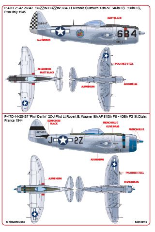 Kits-World KW148115 1:48 Republic P-47D Thunderbolt