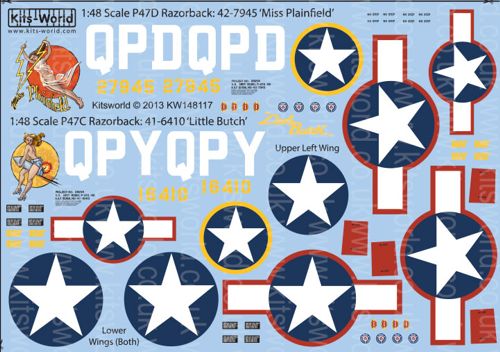 Kits-World KW148117 1:48 Republic P-47D Thunderbolt