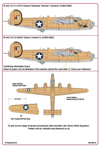 Kits-World KW148119 1:48 Consolidated B-24D Liberator