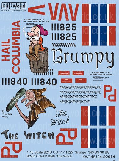 Kits-World KW148124 1:48 Consolidated B-24D Liberator