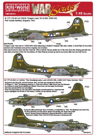 Kits-World KW148131 1:48 Boeing B-17F Flying Fortress