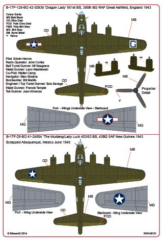 Kits-World KW148131 1:48 Boeing B-17F Flying Fortress