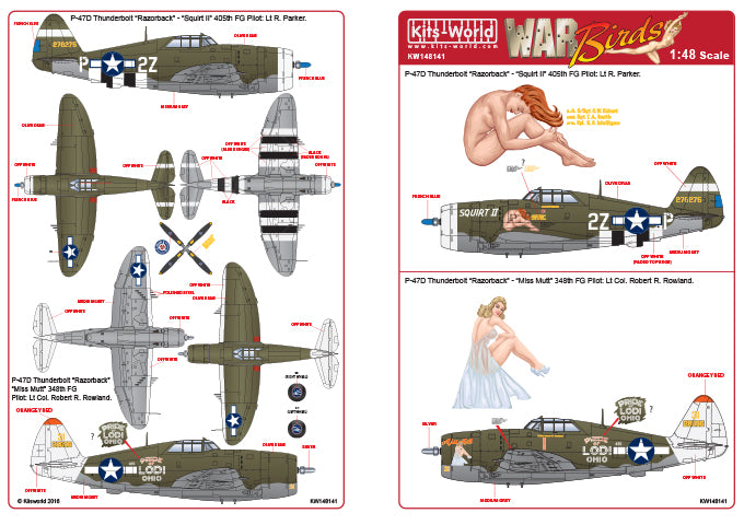 Kits-World KW148141 1:48 Republic P-47D Thunderbolt